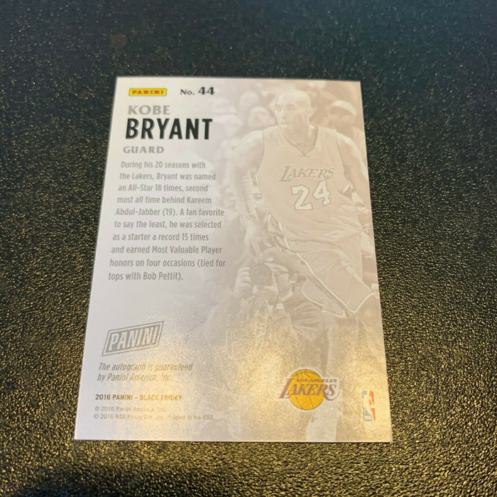 2016 Panini Black Friday Kobe Bryant Auto Signed Basketball Card #/25