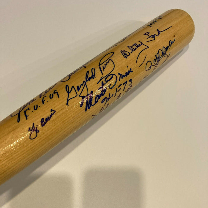 Yogi Berra Whitey Ford Tom Seaver Hall Of Fame Multi Signed Baseball Bat JSA COA
