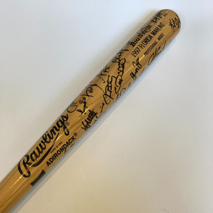 1997 Florida Marlins World Series Champs Team Signed Baseball Bat With JSA COA