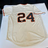 Willie Mays Signed Authentic Majestic San Francisco Giants Jersey JSA Sticker