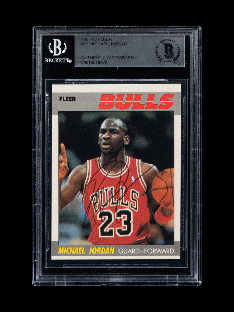 1987-88 Fleer Michael Jordan #59 Early Career Signed Basketball Card Auto BGS