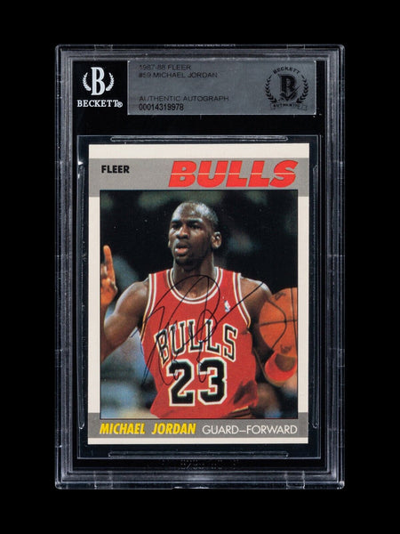1987-88 Fleer Michael Jordan #59 Early Career Signed Basketball Card Auto BGS