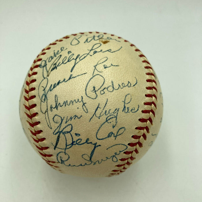 Beautiful Jackie Robinson 1954 Brooklyn Dodgers Team Signed Baseball JSA COA