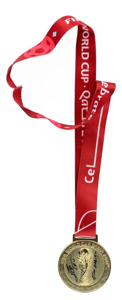 Lionel Messi Signed Inscribed 2022 FIFA World Cup Qatar Gold Medal JSA COA