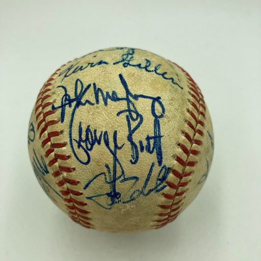 1977 Kansas City Royals Team Signed American League Baseball JSA COA