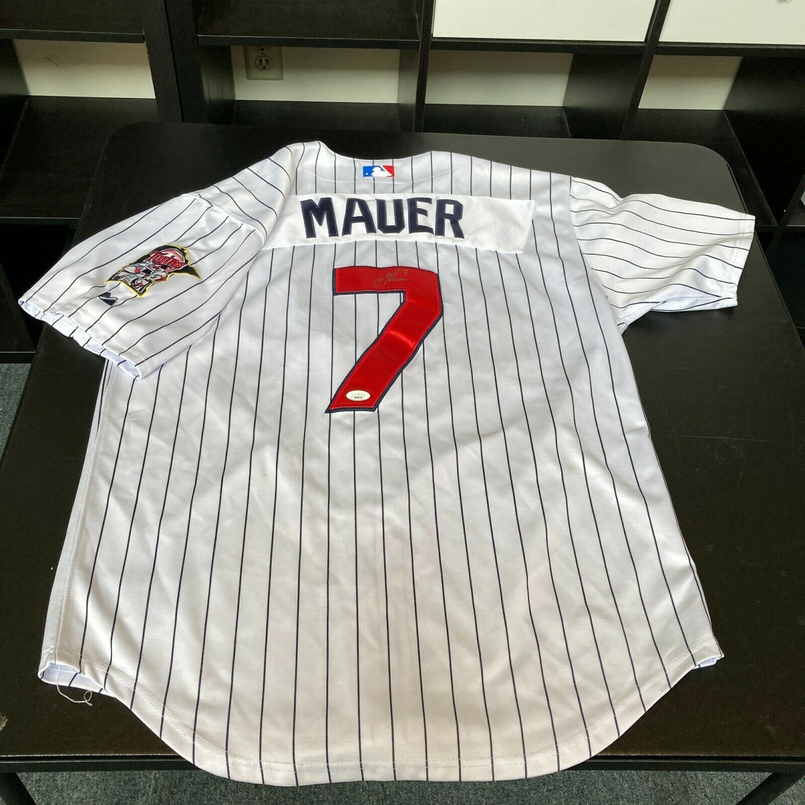Joe Mauer Autographed Jersey (Twins) - Rare Mauer Power Inscription! at  's Sports Collectibles Store