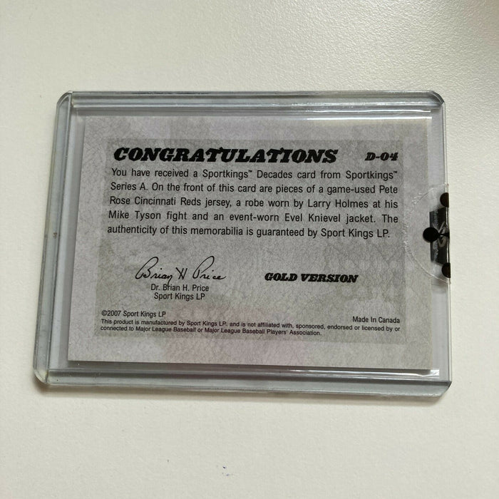 Leaf Sportkings Pete Rose Larry Holmes Evel Knievel Game Used Jersey