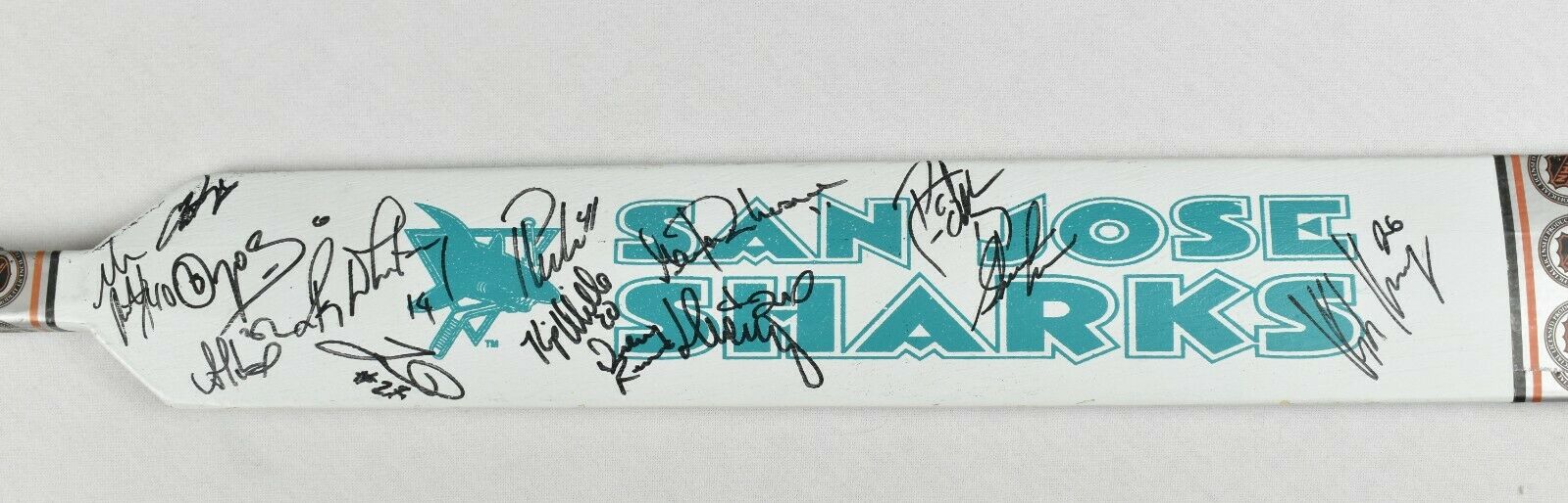 1991–92 San Jose Sharks Inaugural Season Team Signed Goalie Stick JSA COA