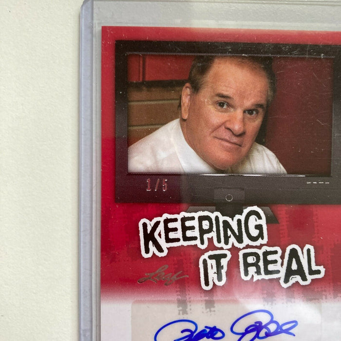 Leaf Keeping It Real Pete Rose #1/5 Auto Signed Autographed Baseball Card