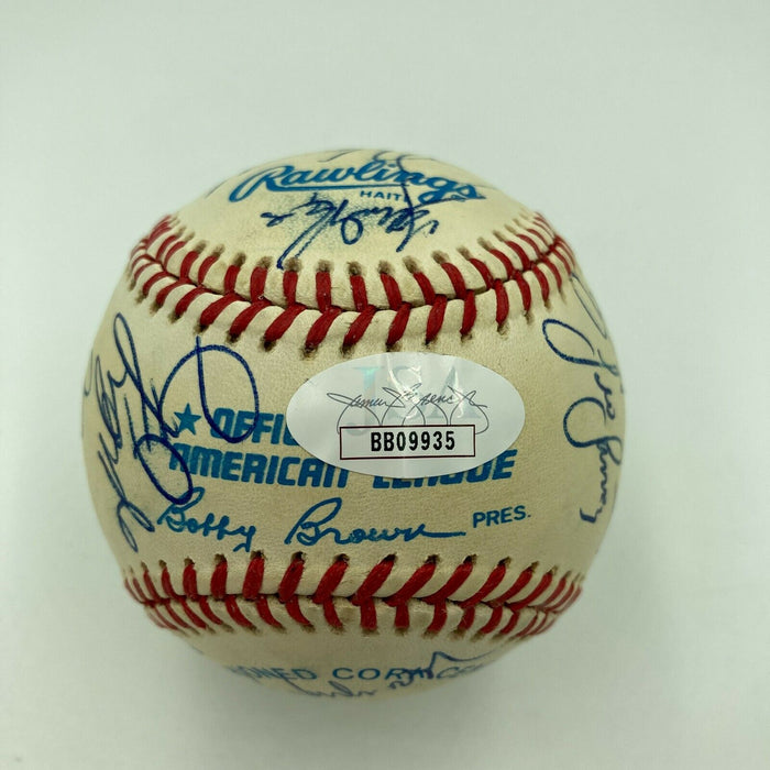 1993 Baltimore Orioles Team Signed Baseball Cal Ripken Jr. Mike Mussina JSA COA