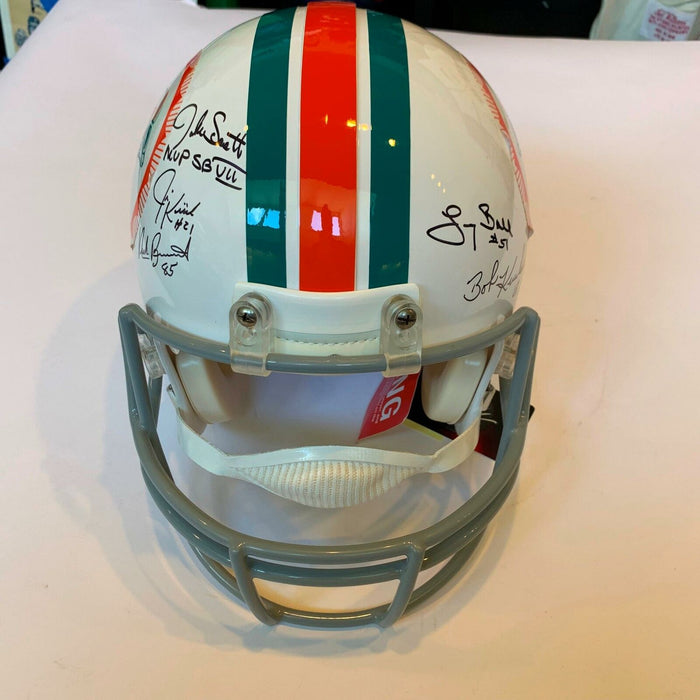 1972 Miami Dolphins Team Signed Authentic Full Size Helmet Leaf COA