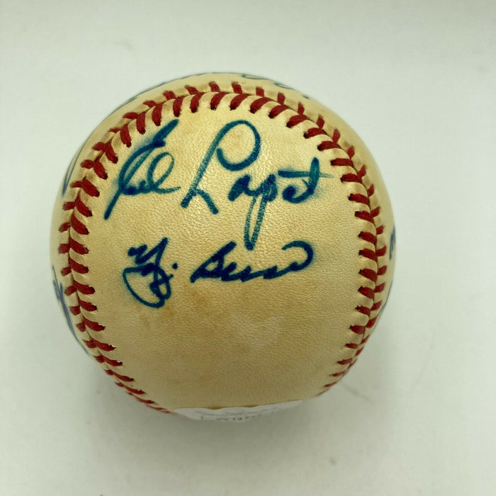 Roger Maris Joe Dimaggio Yogi Berra New York Yankees Legends Signed Baseball JSA