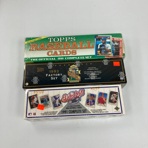 1990 Topps 1991 Upper Deck 1993 Upper Deck Complete Baseball Sets Factory Sealed