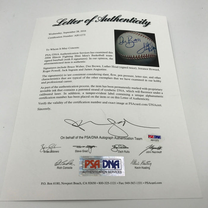 Rare 2004-05 Illinois Fighting Illini Team Signed Baseball NCAA Champs PSA DNA