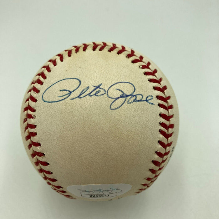 Hank Aaron & Pete Rose Signed Official National League Baseball JSA COA