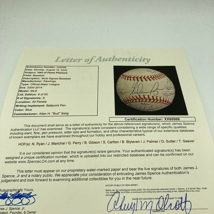 Nolan Ryan Tom Seaver 50 Shutout Club Signed MLB Baseball 9 Sigs JSA COA