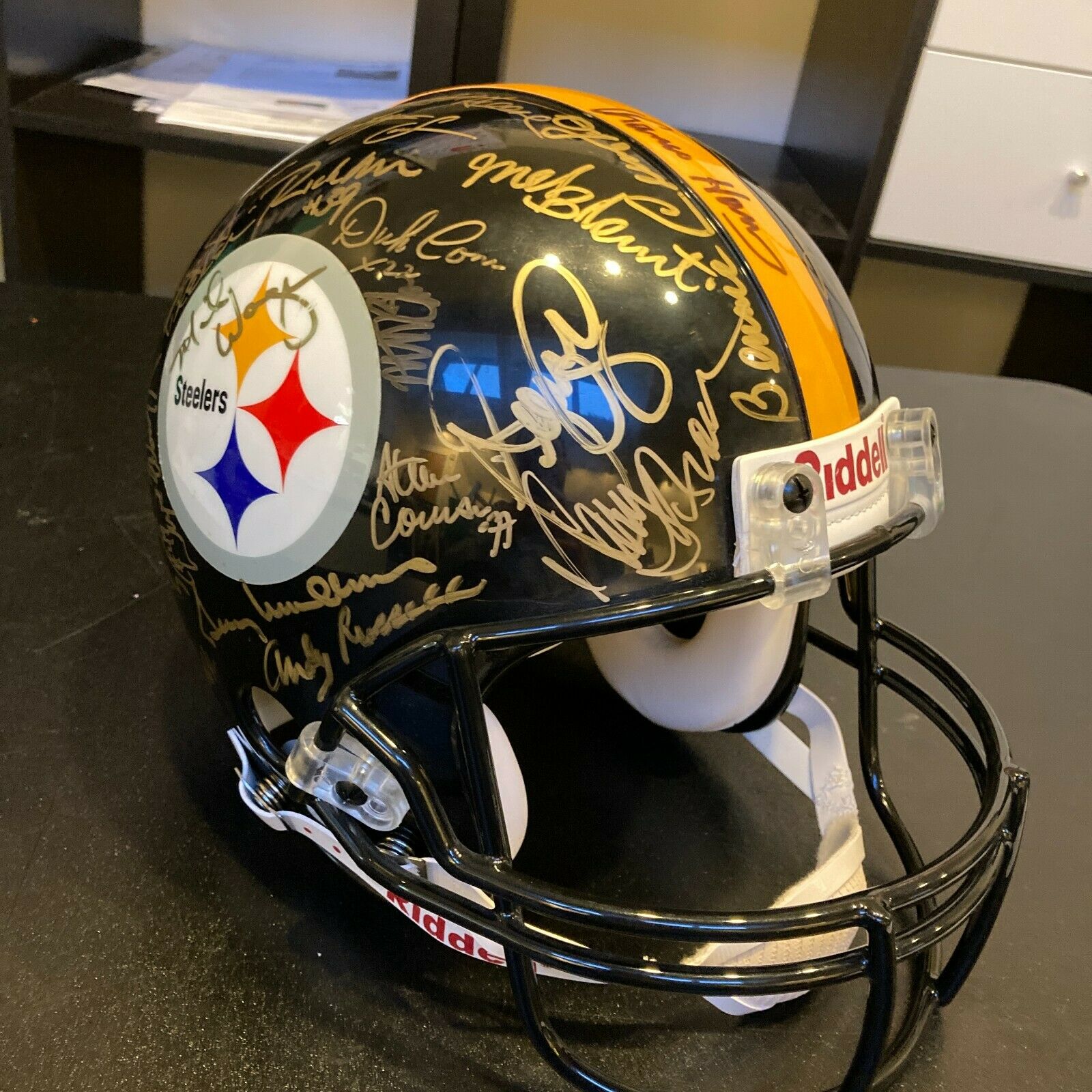 1970's Pittsburgh Steelers multi signed retro helmet