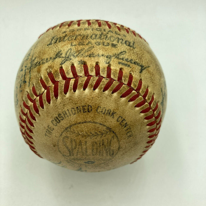 1951 Montreal Royals Dodgers Team Signed Game Used Baseball Tommy Lasorda