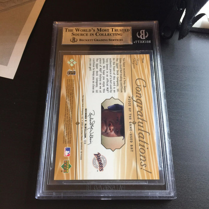 2000 Upper Deck Piece Of The Game Tony Gwynn Signed Game Used Bat Auto BGS COA