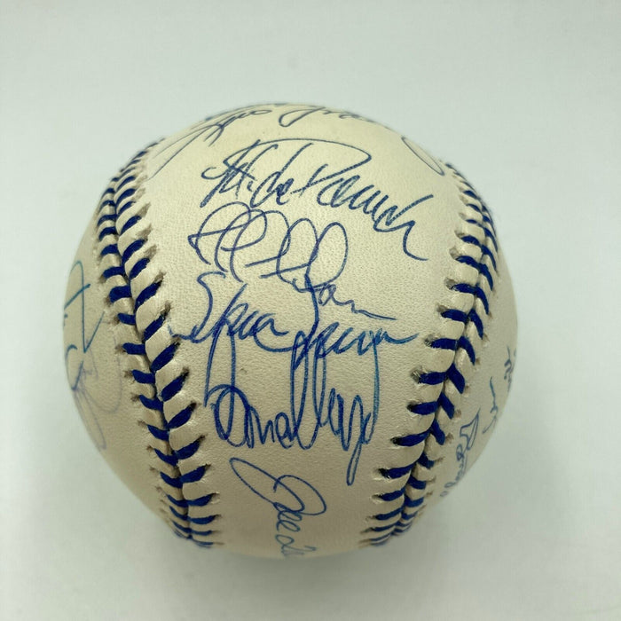 1998 Yankees World Series Champs Team Signed Baseball Derek Jeter Rivera JSA COA