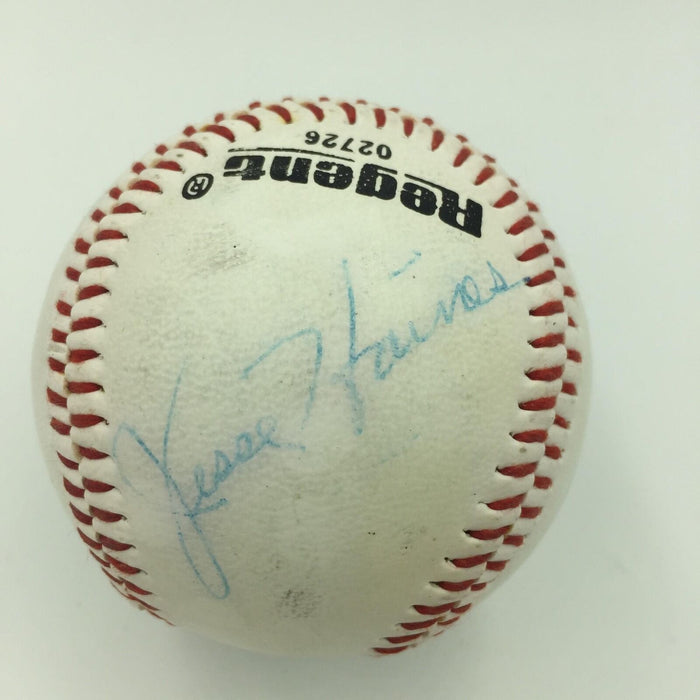 Jesse Haines Single Signed Heavily Inscribed Stat Baseball 1924 No Hitter JSA