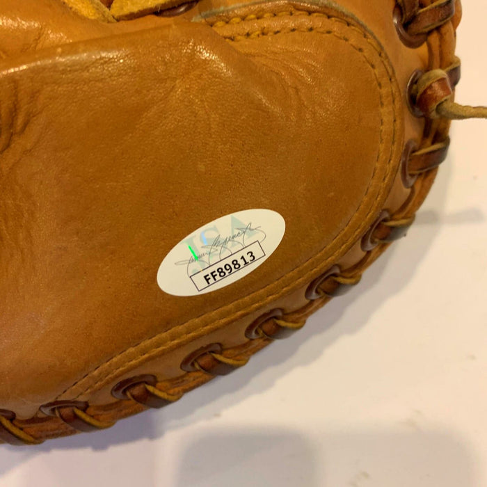 Stan Lopata Signed 1950's Game Model Catchers Mitt Glove JSA COA