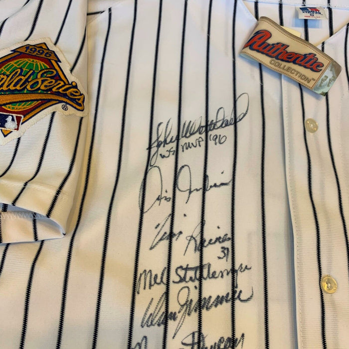 1996 NY Yankees Team Signed Authentic Derek Jeter World Series Jersey JSA COA