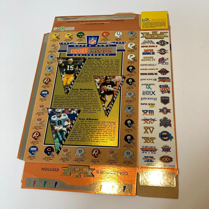 Bart Starr & Terry Bradshaw Super Bowl Signed Wheaties Cereal Box JSA COA