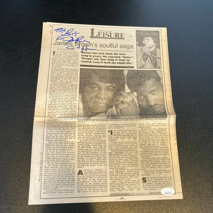 James Brown Signed Autographed Newspaper Photo With JSA COA King Of Soul Music