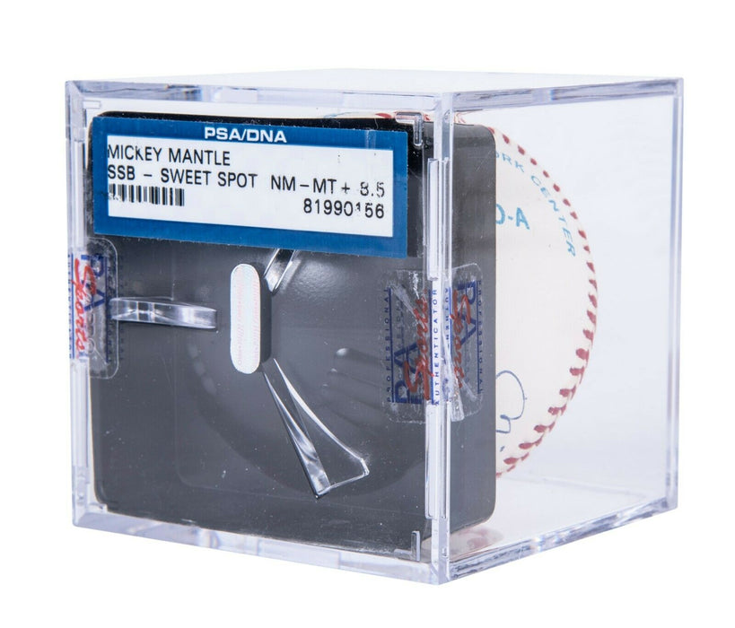 Beautiful Mickey Mantle "1956" Signed Baseball PSA DNA Autograph Grade MINT 9