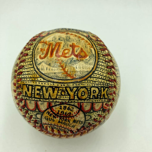 Ed Kranepool 1962 New York Mets Hand Painted George Sosnak Art Baseball Signed