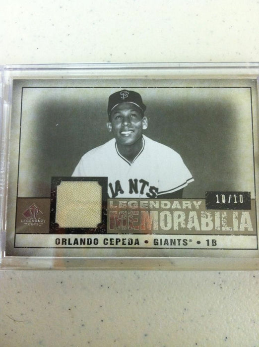 2008 SP LEGENDARY CUTS ORLANDO CEPEDA JERSEY CARD #D 10/10=EBAY 1/1 LAST ONE