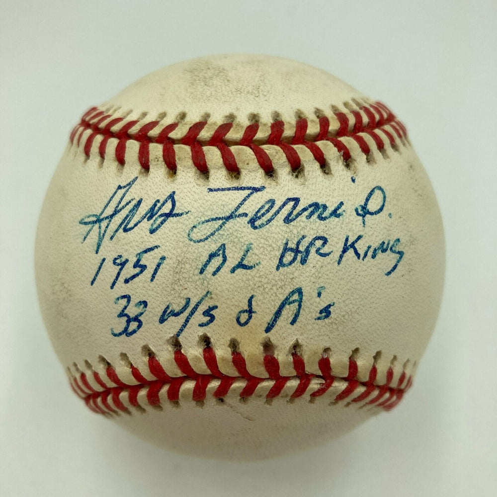 Gus Zernial 1951 Home Run King Signed Official American League Baseball