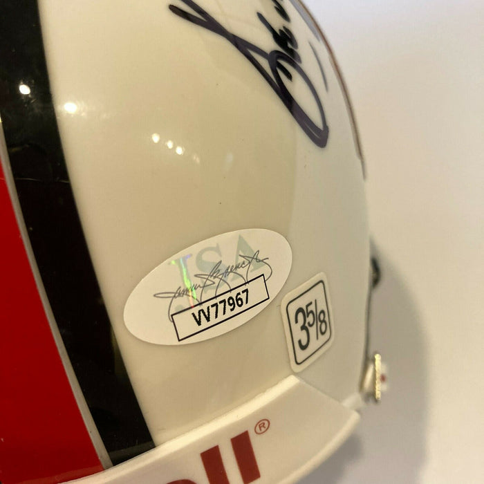 Lamar Hunt, Jackie Slater, Bob Lilly, Kenny Houston Signed HOF Mini Helmet JSA