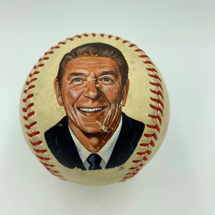 President Ronald Reagan Single Signed 1981 American League Portrait Baseball JSA
