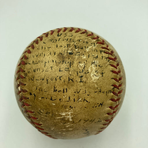 World War 2 1942 USS Constitution Championship Game Used Team Signed Baseball