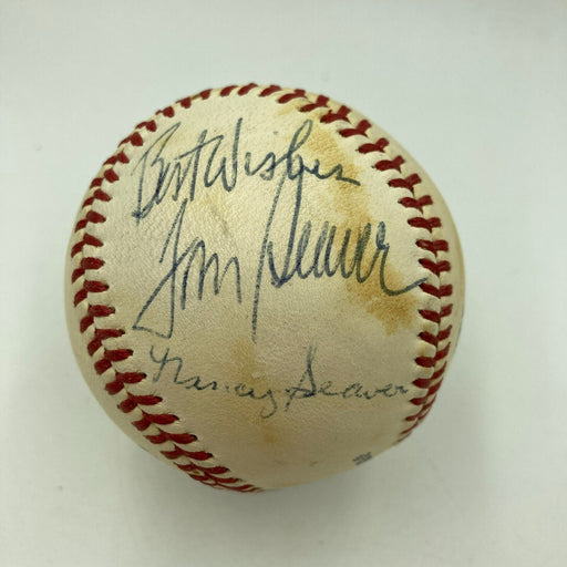 Tom Seaver & Wife Nancy Seaver Signed 1970's Hall Of Fame Baseball JSA COA