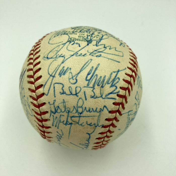 Nice 1973 Detroit Tigers Team Signed American League Harridge Baseball JSA COA