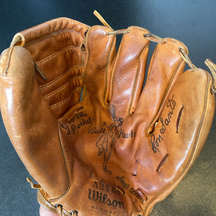 Ron Santo Signed 1960's Game Model Baseball Glove Chicago Cubs JSA COA