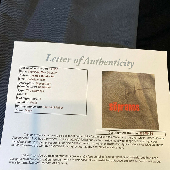 James Gandolfini Signed Tony Soprano Signed The Sopranos Shirt With JSA COA