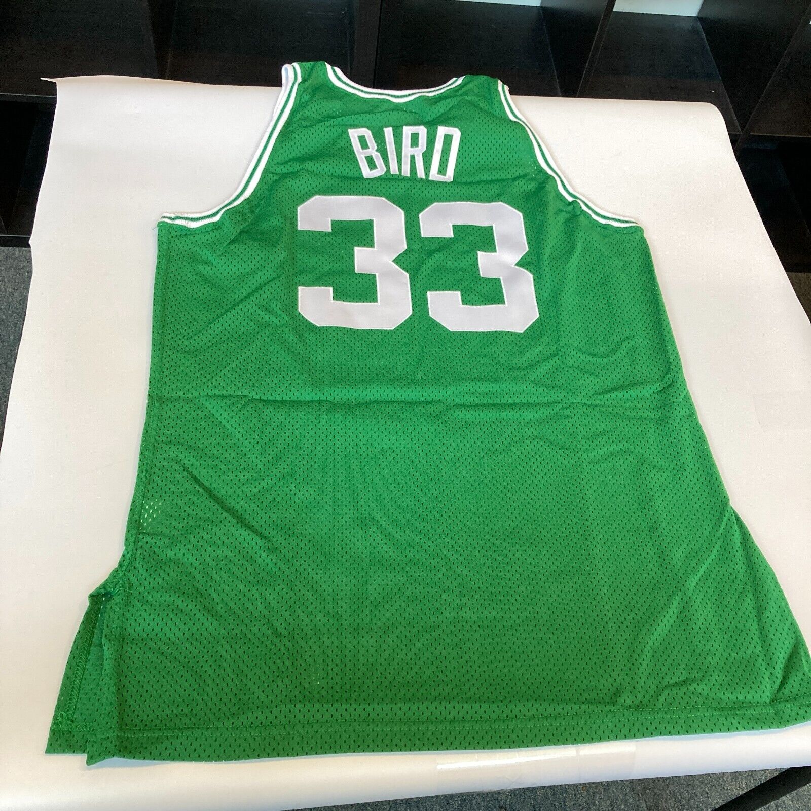 Autographed/Signed Larry Bird Boston Green Basketball Jersey PSA/DNA COA