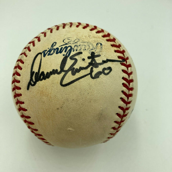 Bernie Williams 2001 Yankees Signed Game Used Baseball With Ticket JSA COA