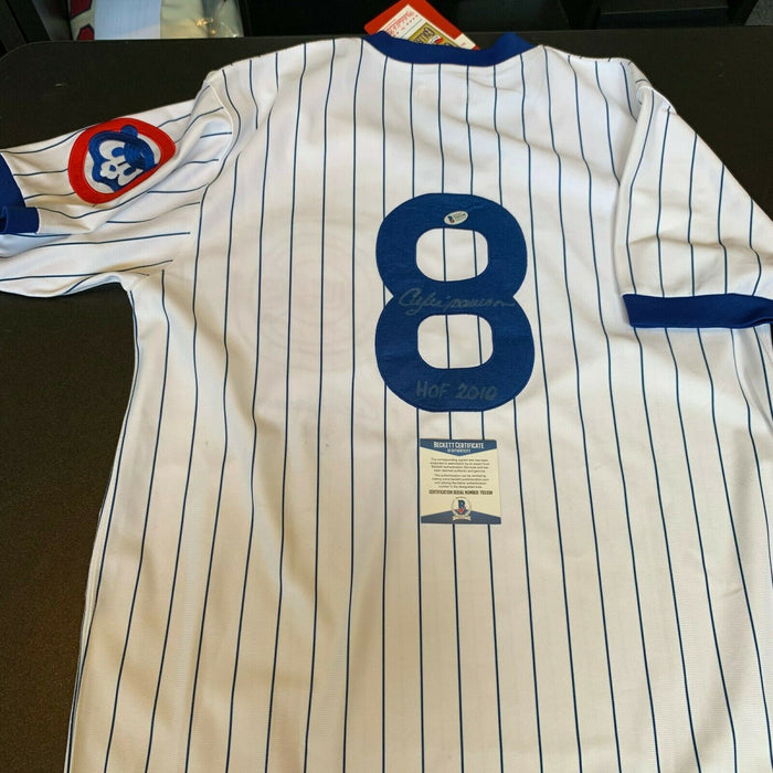 Andre Dawson HOF 2010 Twice Signed Mitchell & Ness Chicago Cubs