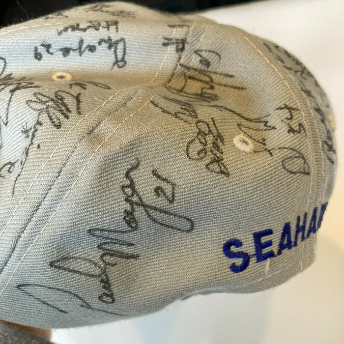 1989 Seattle Seahawks Team Signed Hat 30+ Sigs Steve Largent JSA COA