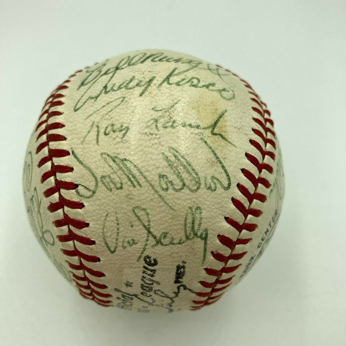 Vin Scully 1969 Los Angeles Dodgers Team Signed NL Baseball With JSA COA