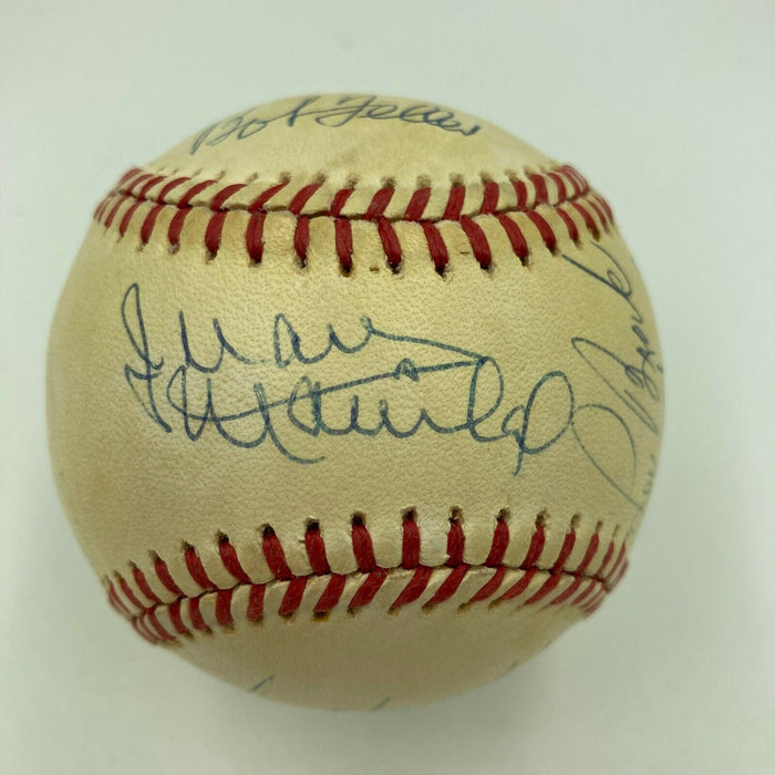 Ernie Banks Pee Wee Reese Don Drysdale Frank Robinson Brock HOF Signed Baseball