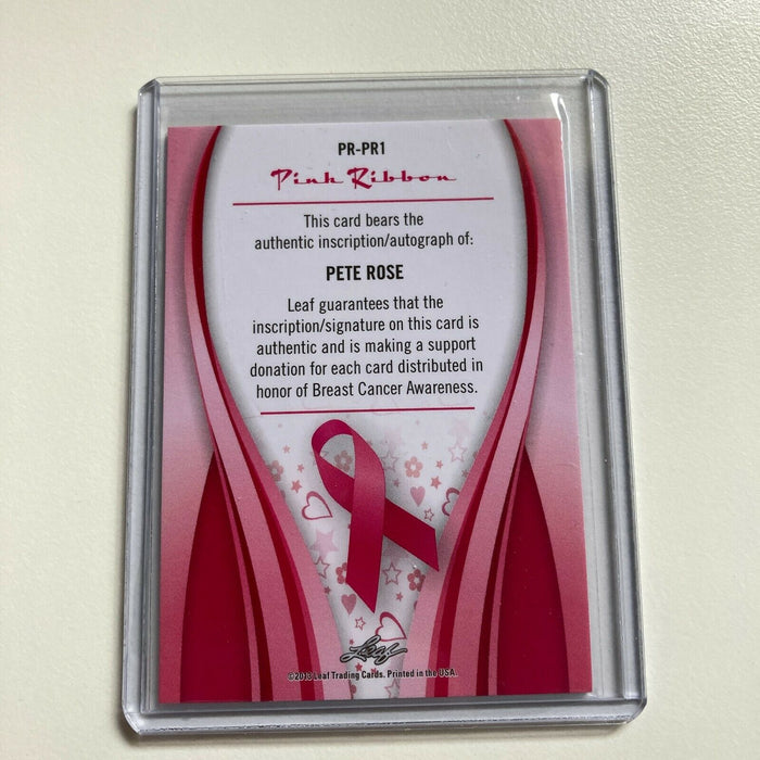 2013 Leaf Pete Rose Save The Tatas Auto #37/60 Signed Baseball Card