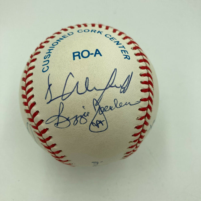 Mint Joe Dimaggio Yogi Berra Don Mattingly Yankees Legends Signed Baseball JSA