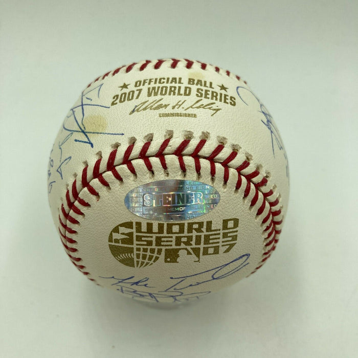 2007 Boston Red Sox World Series Champs Team Signed W.S. Baseball Steiner COA