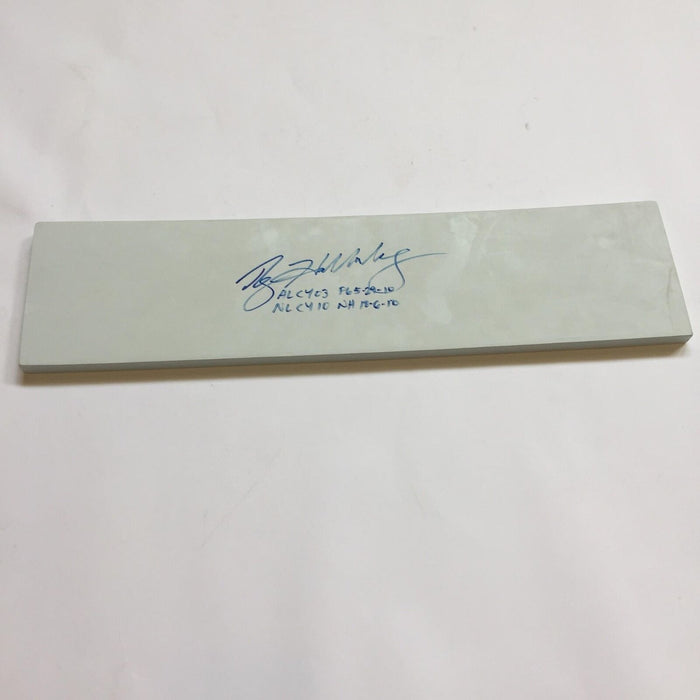 Incredible Roy Halladay Signed Heavily Inscribed Pitching Rubber With JSA COA